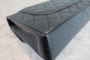 CHANEL/シャネル 中マトラッセシングルフラップチェーンショルダーバッグ キャビアスキン ブラック/シルバー金具 ショルダーバッグ 700090016