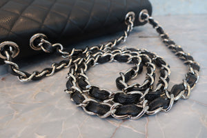 CHANEL/シャネル 中マトラッセシングルフラップチェーンショルダーバッグ キャビアスキン ブラック/シルバー金具 ショルダーバッグ 700090016