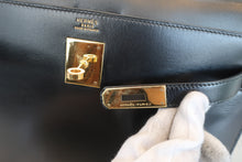 画像をギャラリービューアに読み込む, HERMES／エルメス ケリー32 ボックスカーフ ブラック 〇S刻印 ハンドバッグ 700070278
