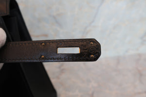 HERMES／エルメス ケリー32 ボックスカーフ ブラック 〇S刻印 ハンドバッグ 700070278