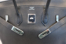 将图片加载到图库查看器，HERMES BIRKIN 35 Clemence leather Black □I刻印 Hand bag 600110103
