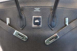 HERMES BIRKIN 35 Clemence leather Black □I刻印 Hand bag 600110103