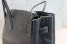 将图片加载到图库查看器，HERMES BIRKIN 35 Clemence leather Black □I刻印 Hand bag 600110103
