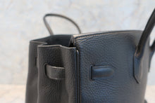 将图片加载到图库查看器，HERMES BIRKIN 35 Clemence leather Black □I刻印 Hand bag 600110103
