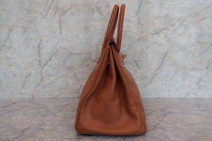 HERMES／エルメス バーキン35 クシュベル ゴールド □A刻印 ハンドバッグ 700050216