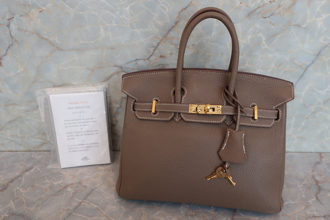 HERMES BIRKIN 25 Togo leather Etoupe gray □Q刻印 Hand bag 700050101