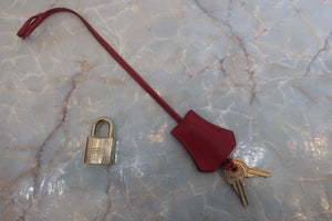 HERMES BOLIDE 35 Graine Couchevel leather Rouge vif 〇V刻印 Hand bag 500060108