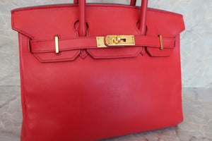 HERMES BIRKIN 30 Gulliver leather Rouge vif 〇X刻印 Hand bag 600090048