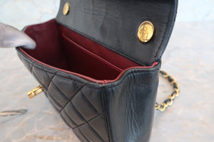 CHANEL/香奈儿 迷你CF 链条包 羊皮 Black/Gold hadware(黑色/金色金属) 肩背包 700070275