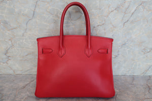 HERMES BIRKIN 30 Gulliver leather Rouge vif 〇X刻印 Hand bag 600090048