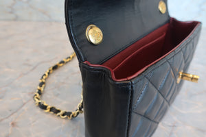 CHANEL/シャネル ミニマトラッセチェーンショルダーバッグ ラムスキン ブラック/ゴールド金具 ショルダーバッグ 700080224