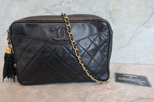 CHANEL/シャネル マトラッセフリンジチェーンショルダーバッグ ラムスキン ブラック/ゴールド金具 ショルダーバッグ 700080217