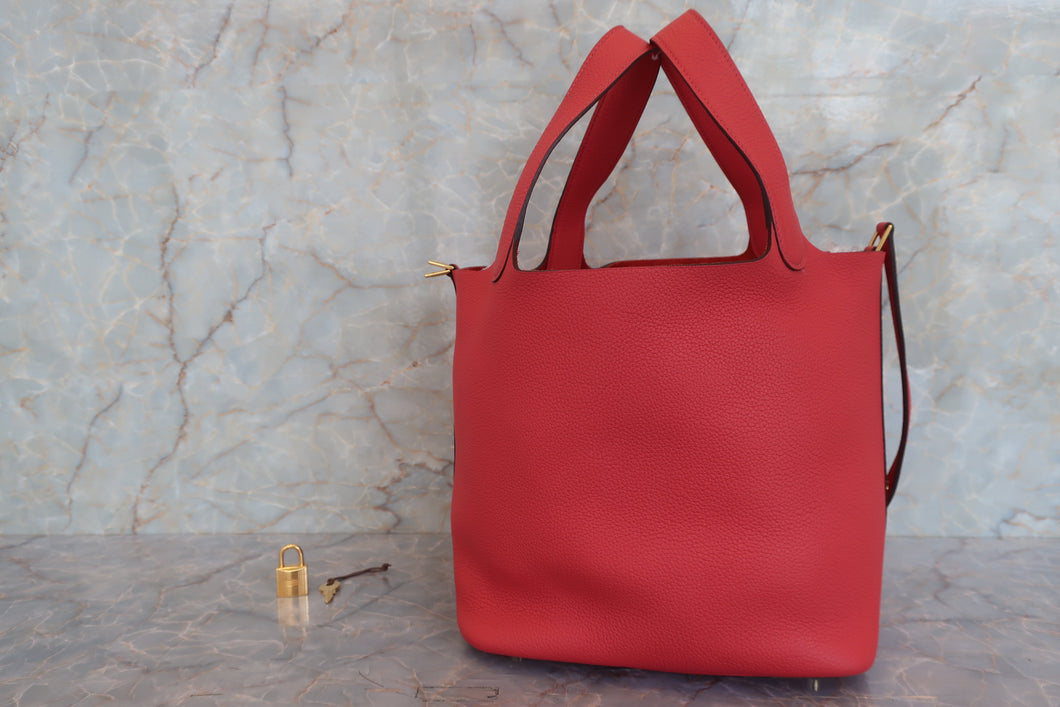 HERMES／エルメス ピコタンロックＭＭ トリヨンクレマンス ローズテキサス Z刻印 ハンドバッグ 700060243
