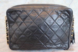 CHANEL/シャネル マトラッセフリンジチェーンショルダーバッグ ラムスキン ブラック/ゴールド金具 ショルダーバッグ 700080217