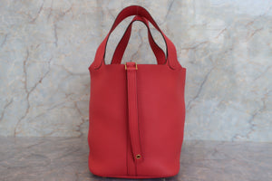 HERMES／エルメス ピコタンロックＭＭ トリヨンクレマンス ローズテキサス Z刻印 ハンドバッグ 700060243