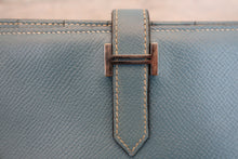 Load image into Gallery viewer, HERMES  Bearn Soufflet Epsom leather Blue jean □K Engraving Wallet 700090225
