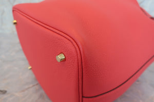 HERMES／エルメス ピコタンロックＭＭ トリヨンクレマンス ローズテキサス Z刻印 ハンドバッグ 700060243