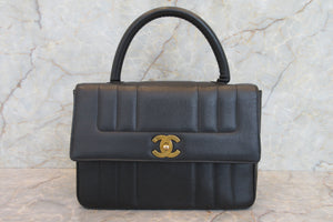 CHANEL/シャネル マドモアゼルハンドバッグ キャビアスキン ブラック/ゴールド金具 ハンドバッグ 700030005