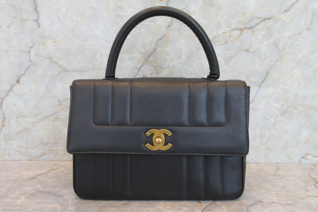 CHANEL/シャネル マドモアゼルハンドバッグ キャビアスキン ブラック/ゴールド金具 ハンドバッグ 700030005