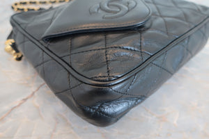 CHANEL/香奈儿 CF 流苏 链条 肩背包 羊皮 Black/Gold hadware(黑色/金色金属) 肩背包 700070252