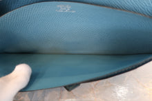 Load image into Gallery viewer, HERMES  Bearn Soufflet Epsom leather Blue jean □K Engraving Wallet 700090225
