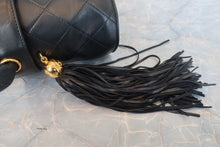 Load image into Gallery viewer, CHANEL Matelasse fringe shoulder bag Lambskin Black/Gold hadware Shoulder bag 700120194
