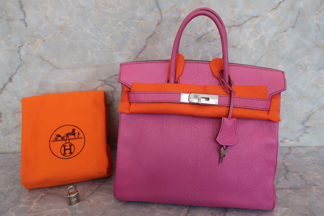 HERMES／エルメス オータクロア28 シェーブル フューシャピンク □J刻印 ハンドバッグ 700070079