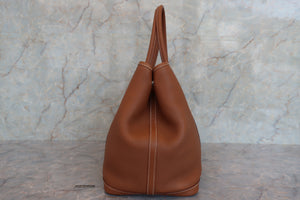 HERMES／エルメス ガーデンパーティPM ネゴンダ ゴールド □L刻印 トートバッグ 700060165