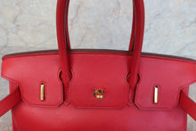 将图片加载到图库查看器，HERMES BIRKIN 30 Gulliver leather Rouge vif 〇X刻印 Hand bag 600090048
