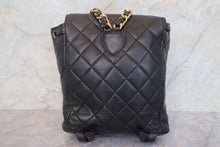 Load image into Gallery viewer, CHANEL Matelasse Chain back pack Lambskin Black/Gold hadware Back pack 700120197

