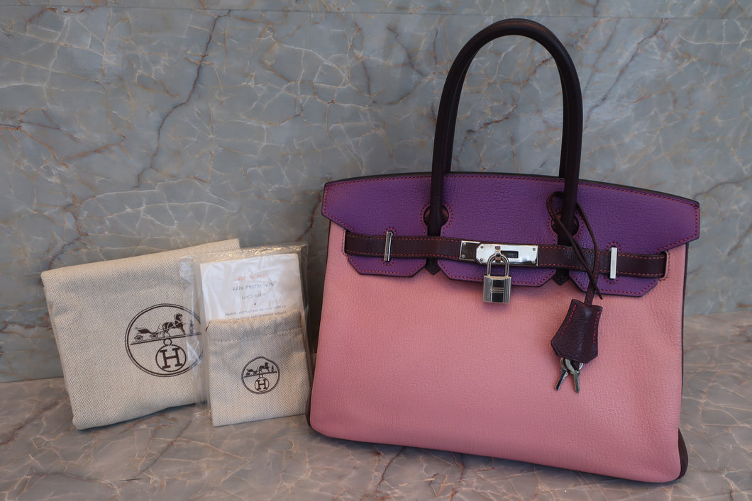 HERMES BIRKIN30 Personal order Chevre myzore goatskim Pink/Raisin/Parme □P刻印Hand bag 600100064