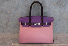 将图片加载到图库查看器，HERMES BIRKIN30 Personal order Chevre myzore goatskim Pink/Raisin/Parme □P刻印Hand bag 600100064
