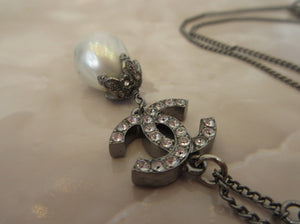 ＣＨＡＮＥＬ CC mark Rhinestone Necklace  Silver plated  Silver  Necklace  300010058