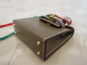 HERMES MINI MINI Bag charm KERRY Twilly  Box carf leather Y刻印  Etoupe gray  Bag charm  20100029