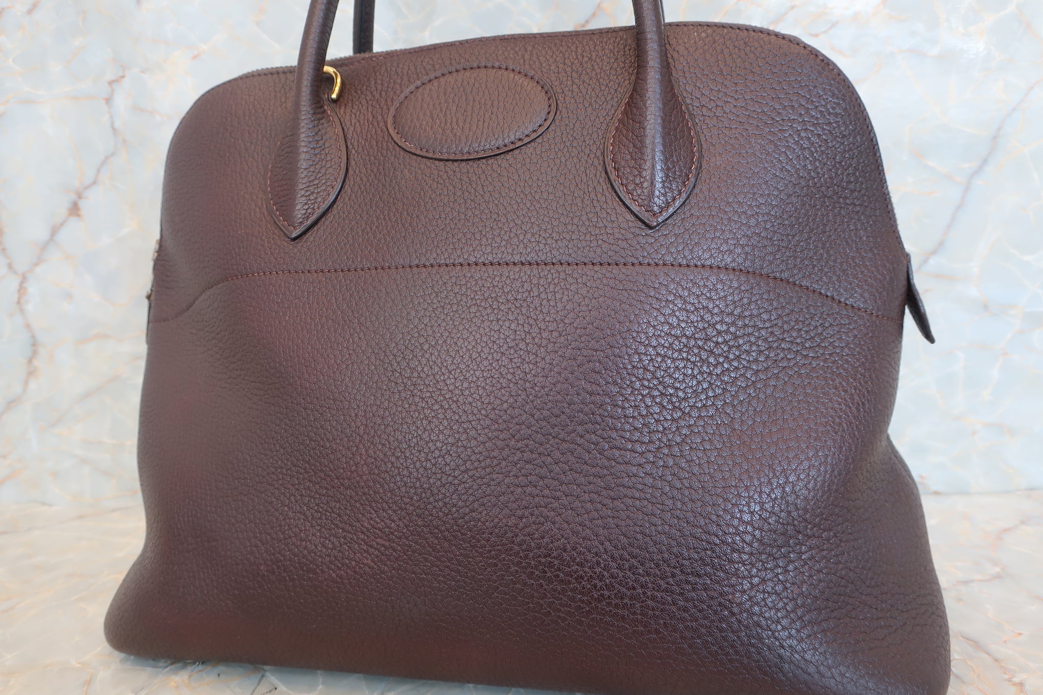 HERMES BOLIDE 35 Fjord leather Chocolate 〇W Engraving Shoulder bag 500 –  BRANDSHOP-RESHINE