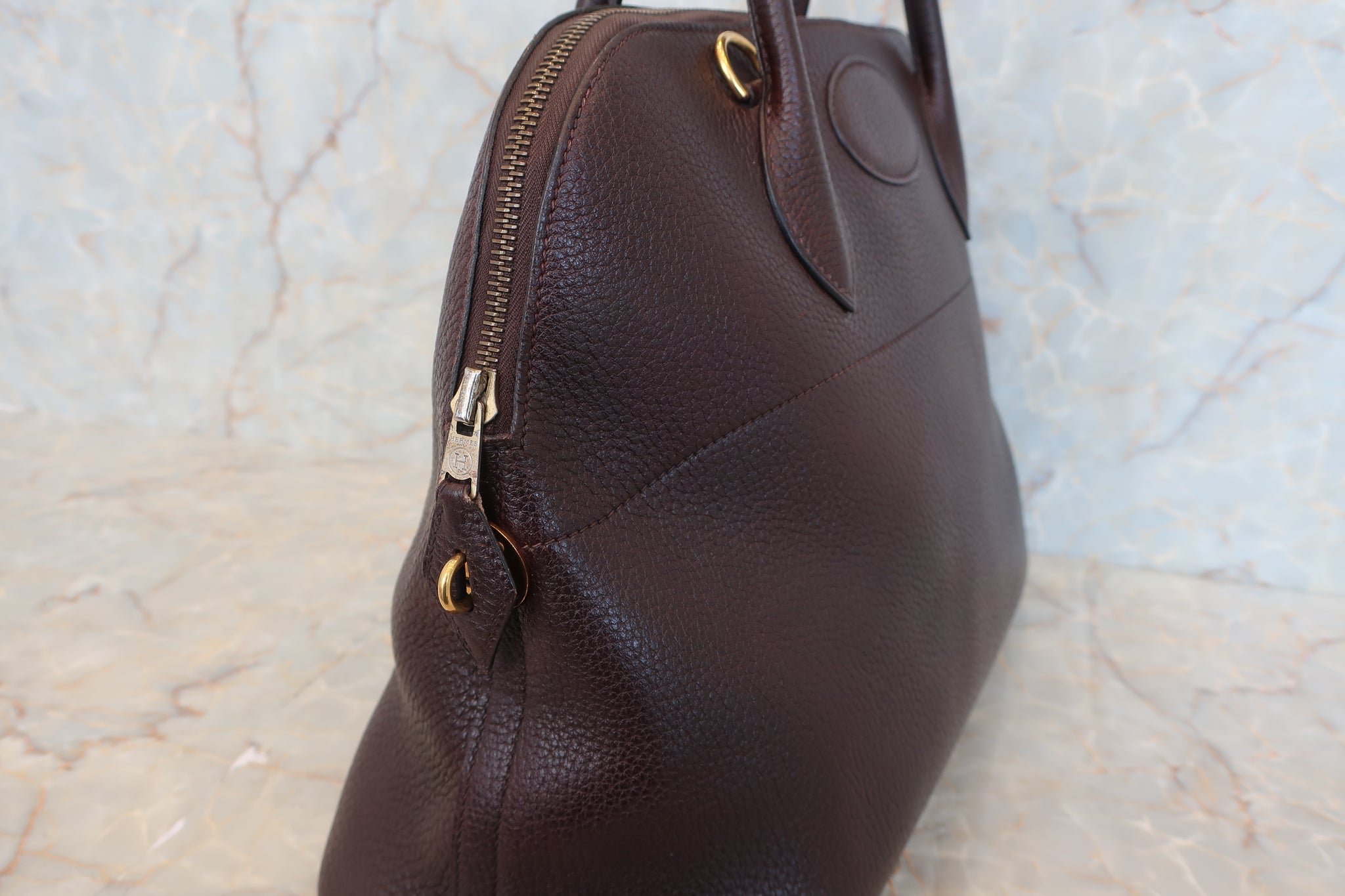 Hermes Fjord Leather Birkin Bag - 35 cm in Bordeaux