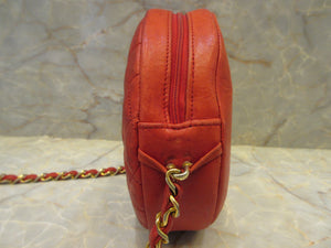CHANEL CC mark chain shoulder bag Lambskin Red/Gold hadware Shoulder bag 400040015
