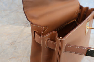 HERMES KELLY 28 Gulliver leather Natural 〇W刻印 Shoulder bag 500030154