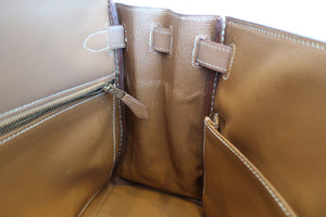 HERMES KELLY 28 Gulliver leather Natural 〇W Engraving Shoulder bag 500030154