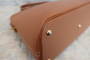 HERMES BOLIDE 35 Graine Couchevel leather Gold □C Engraving Shoulder bag 500030118