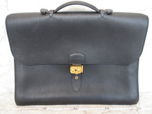 将图片加载到图库查看器，HERMES SAC A DEPECHE 41 Fjord leather Black □F刻印 Hand bag 400010034
