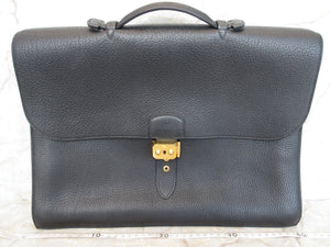 HERMES SAC A DEPECHE 41 Fjord leather Black □F刻印 Hand bag 400010034