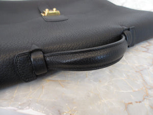 HERMES SAC A DEPECHE 41 Fjord leather Black □F刻印 Hand bag 400010034