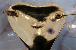 CHANEL CC mark Heart broochGold plate Gold Brooch 400050045