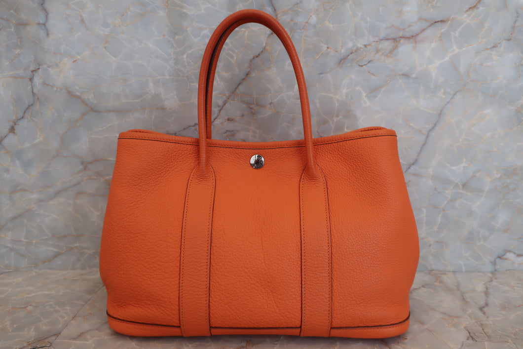HERMES Negonda Leather Red Garden Party 30 Tote Bag