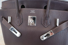 Load image into Gallery viewer, HERMES BIRKIN 30 Clemence leather Chocolat □M Engraving Hand bag 500040029
