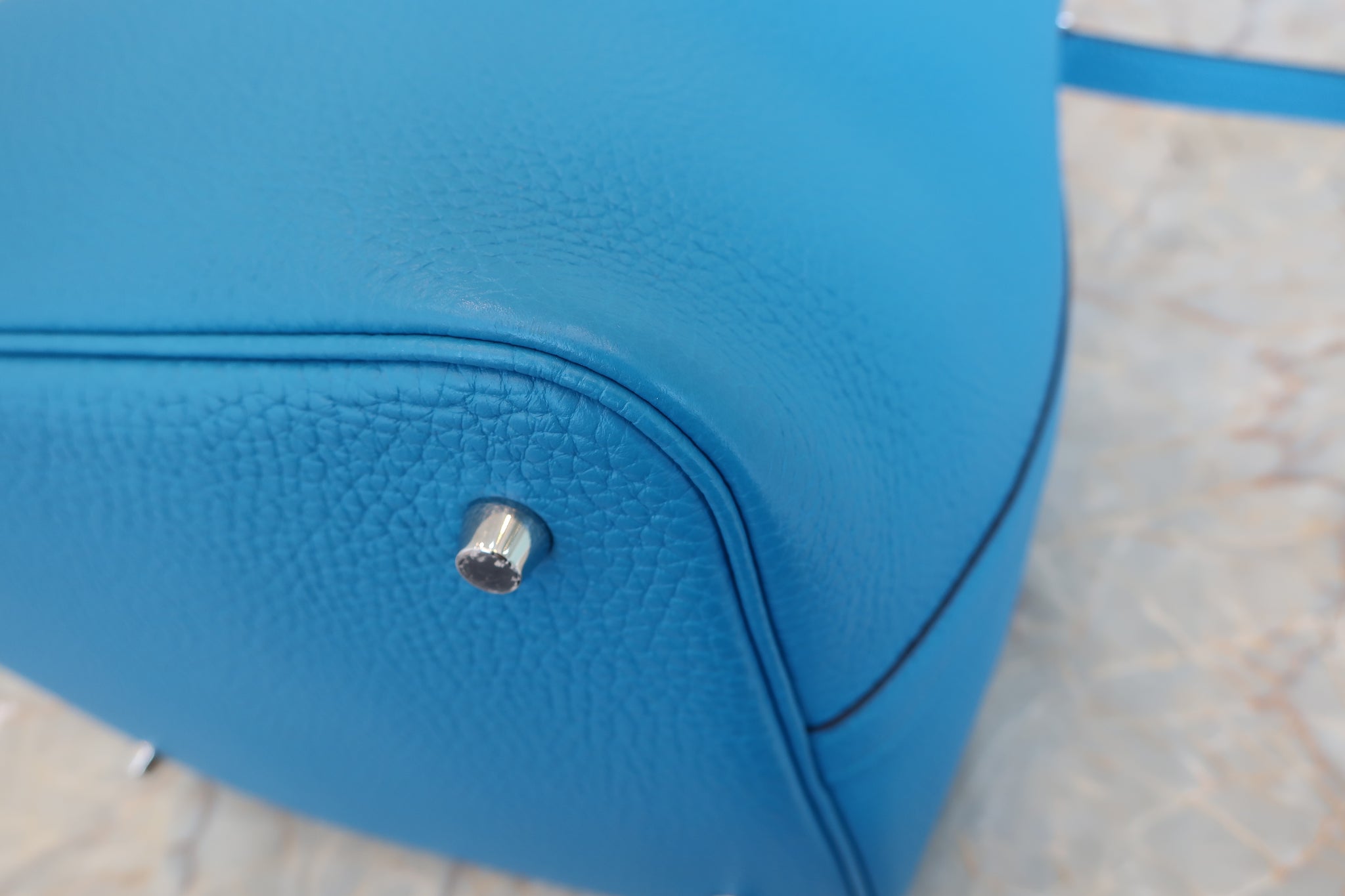 Hermes Picotin Lock bag MM Blue frida Clemence leather Silver hardware
