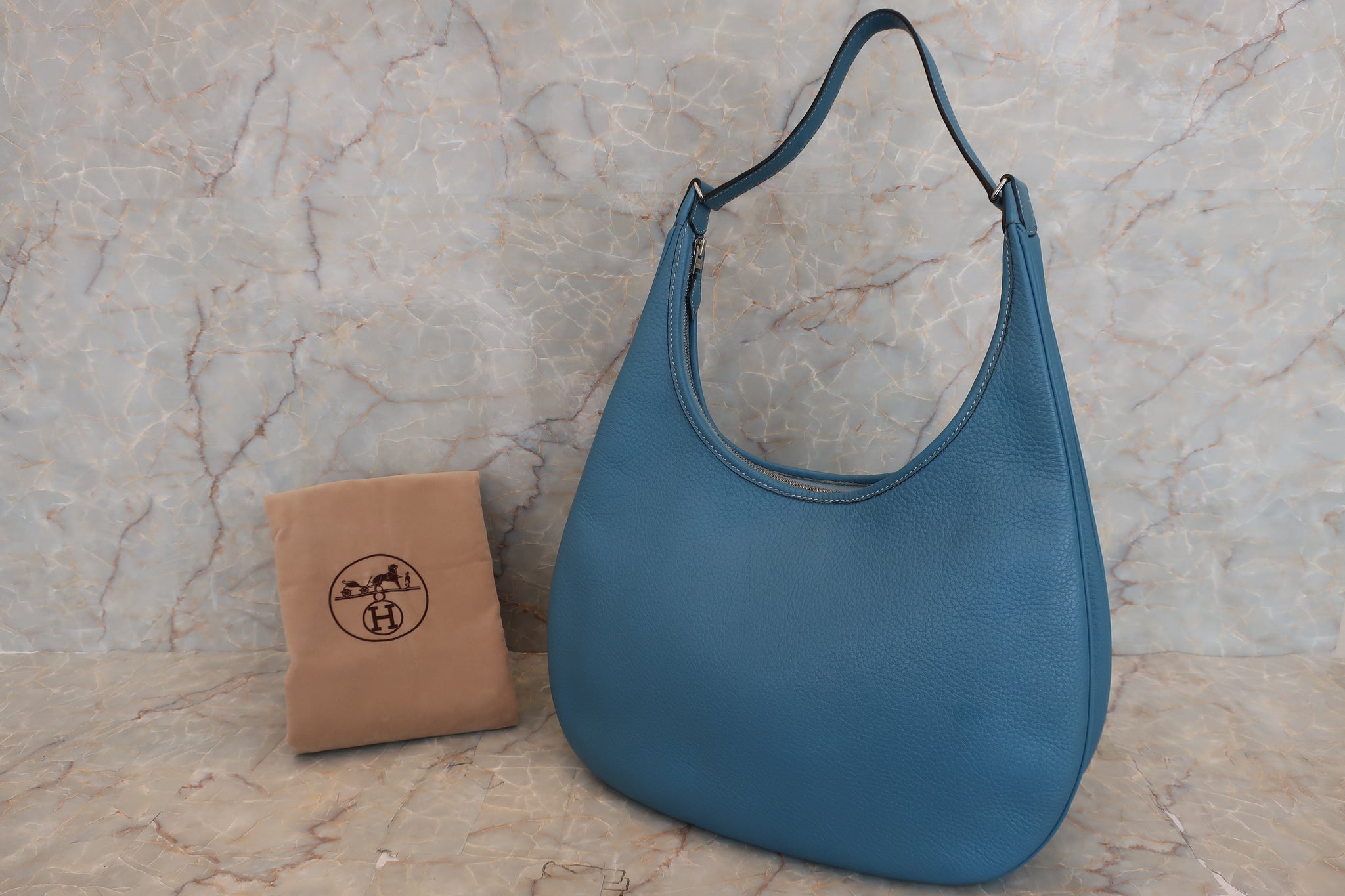 HERMES GAO Clemence leather Blue jean Shoulder bag 500030147 –  BRANDSHOP-RESHINE