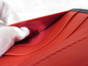 Christian Dior/迪奥 双挂钩钱包  牛皮  Navy/Red(藏蓝色/红色)  短款钱包  300010059