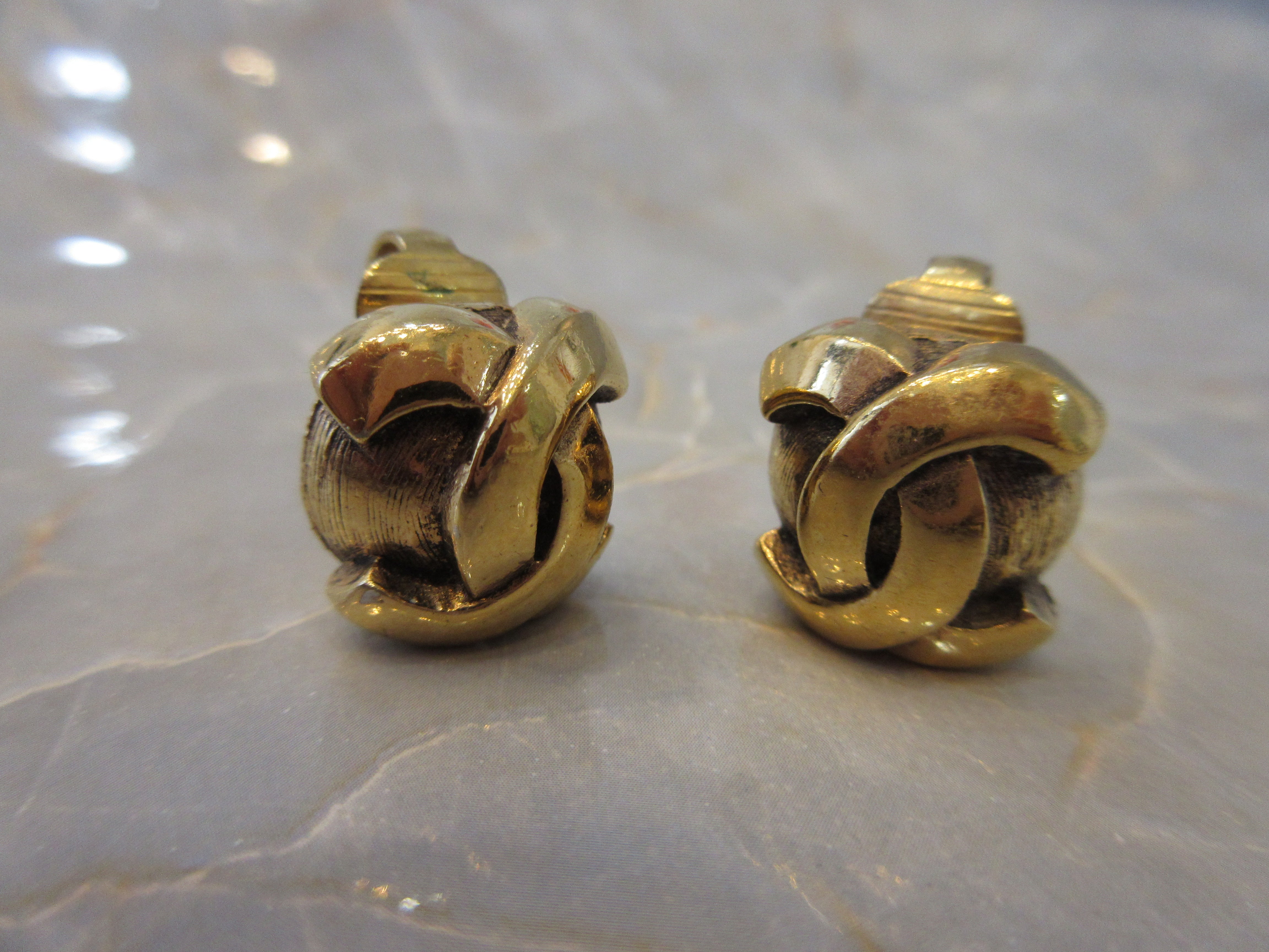 CHANEL CC mark earring Gold plate Gold Earring 300040155 – BRANDSHOP-RESHINE